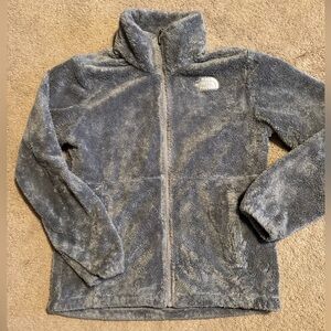 🧥Girls North Face Fleece size Large- Grey Fuzzy